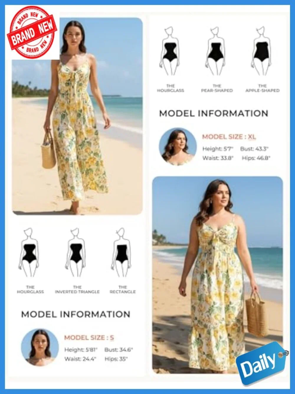 Summer Floral Maxi Dress Flowy Boho Beach Vacation Casual with Pockets